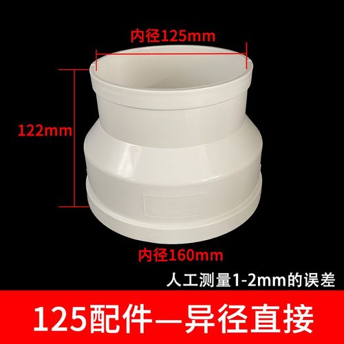 PVC补芯偏心节排水管配件160转125转110变90补心变径接头下水管件