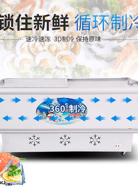 圣凯平岛柜卧式展示柜保鲜柜商用冰柜冷冻冰箱冷柜海鲜冷藏柜