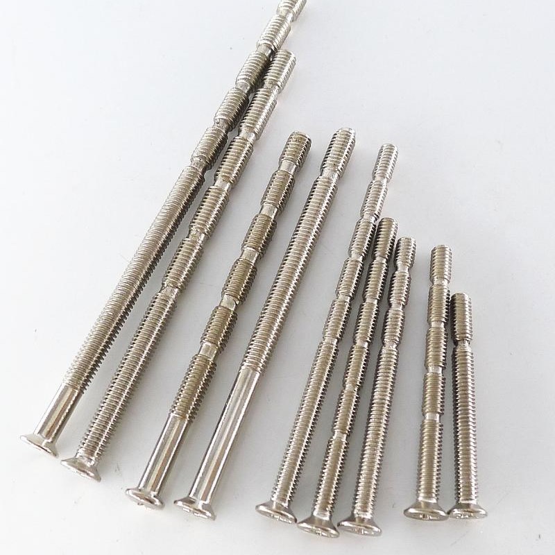 镀镍十字槽c沉头锁配螺母/镀镍竹节螺丝指纹锁配件防盗门锁M3M4M5