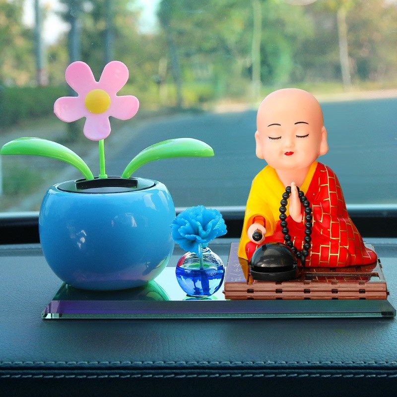太阳能小和尚汽车摆件点头公仔禅意车载摇头太阳花创意个性内饰品,搬运/仓储/物流设备,机械式停车设备（立体停车库）,淘宝优惠券,粉丝福利购,淘宝优惠卷