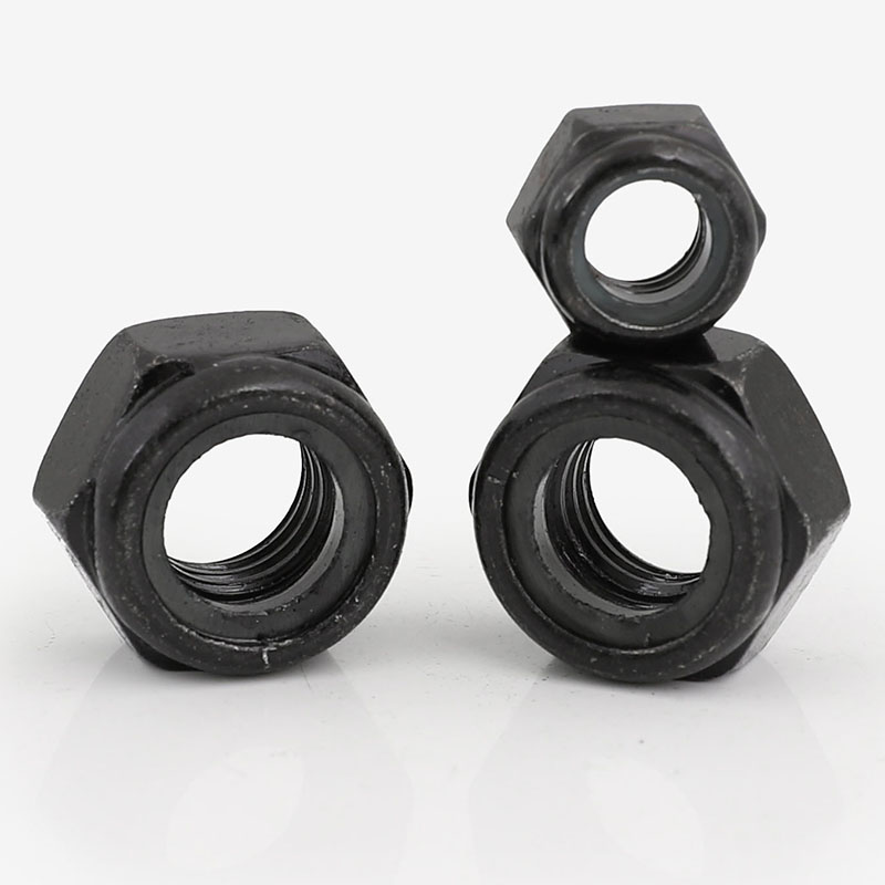 黑色30a4不锈钢尼龙防松螺母 黑锌防滑自锁锁紧螺帽M2M3M4M5M6-M1