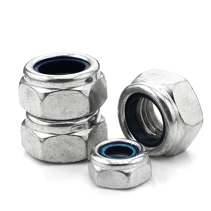 M2M2.5M3M4M5M6铁镀黑锌防松螺母螺丝帽 尼龙白锌W防滑自锁紧螺帽