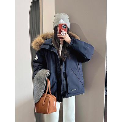 羽绒服女中长款2025冬季新款工装外套加厚派克服防寒冲锋衣小个子