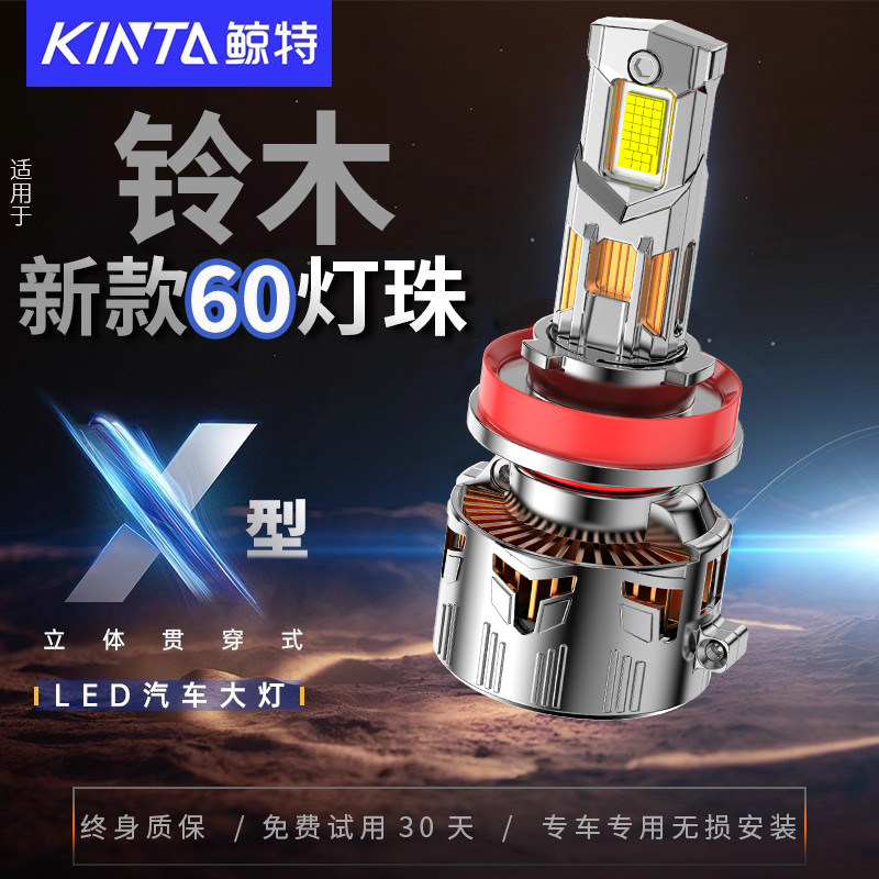 适用铃木雨燕天语sx4北斗星x5熊猫奥拓浪迪吉姆尼锋驭led改装大灯
