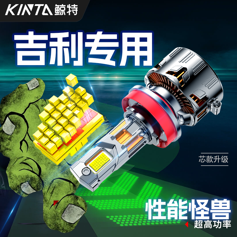 鲸特吉利专用科技激光LED大灯