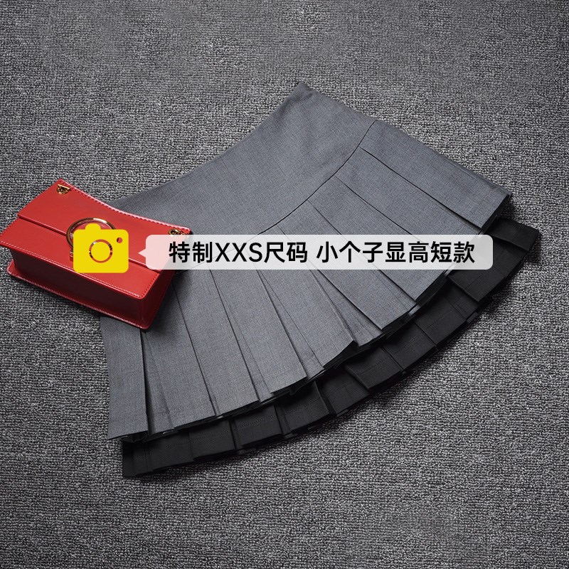 灰色百褶裙女春夏短裙特别超辣的裙子迷你裙西装T面料半身裙超短