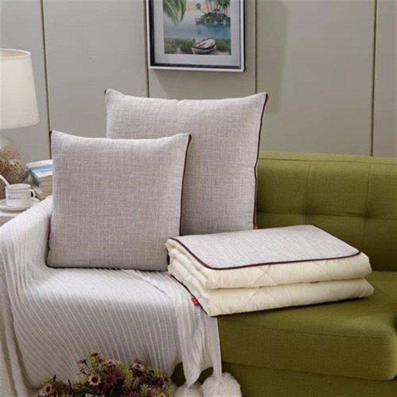 抱枕被子大尺寸抱枕毯u腰靠靠垫两用空调被亚麻抱枕套沙发