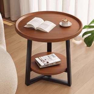 茶几客厅家用小户型沙发边几圆形茶桌小桌子简约床头柜置物架