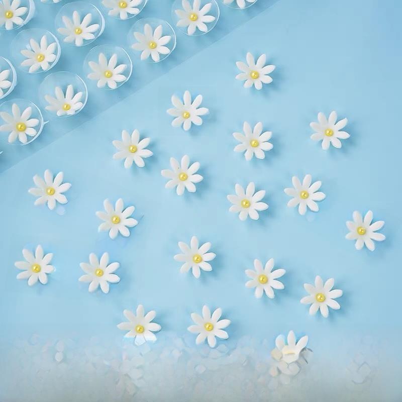 代可可脂巧克力小花蛋糕装饰烘焙装饰用品立体可食用糖化雏菊插件