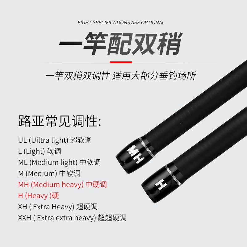 极速超长3米远投路亚竿套装H调直柄C单杆2.7M全套超硬翘嘴杆轻雷