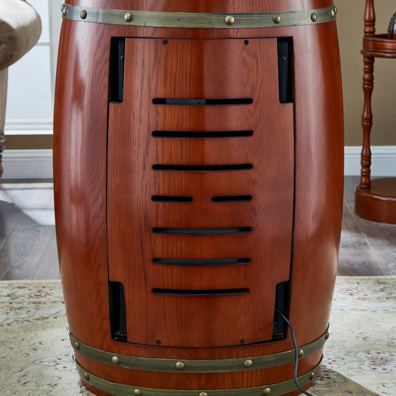 美式乡村红酒柜酒桶小型t客厅餐厅存酒橡木桶恒温柜实木家用酒柜