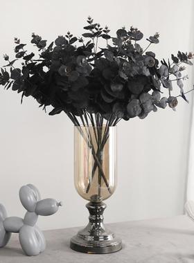 极速1PCS Simulation Black Eucalyptus Leaf Fake FloVwer Simpl