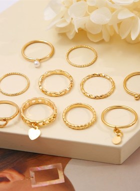 极速Rings For Women Ringt Set Finger Jewelry Gold Gift Retro