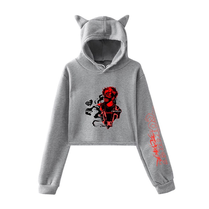 速发Corpse Husband Hoodies Sweatshirts for Girls Cat Ear Cro