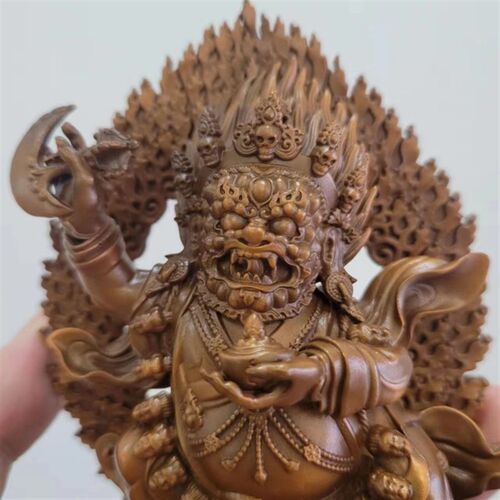 极速藏传二臂马哈嘎啦护法紫铜大黑天F财神佛像摆件家居供奉11公
