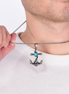 极速Retro Fagshion Pirate Anchor Necklace Punk Hip Hop Uniqu