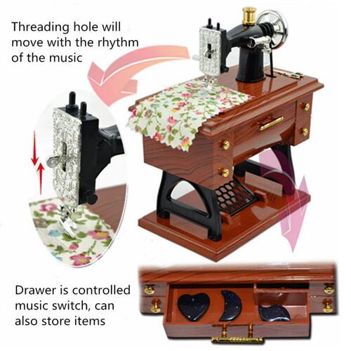极速Vintage Music Box Sewing Machine StyLle Mechanical Birth