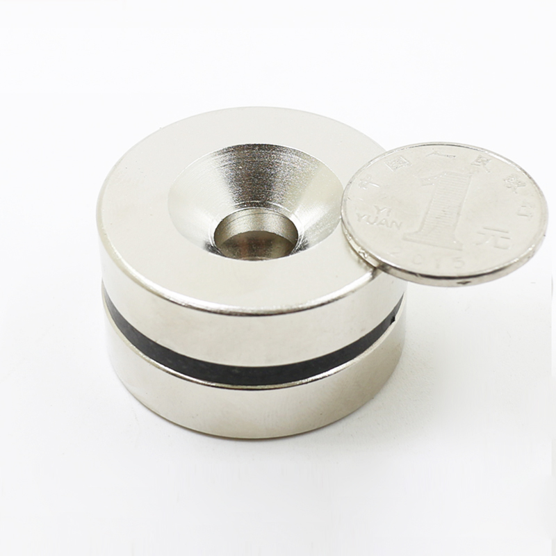 极速磁铁强磁圆形带孔磁环40带沉孔厚度5 1L0mm迷你稀土钕铁硼强
