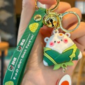 新品 端午节挂件可爱粽子钥匙扣女精致书包挂饰钥匙链W一举高考中