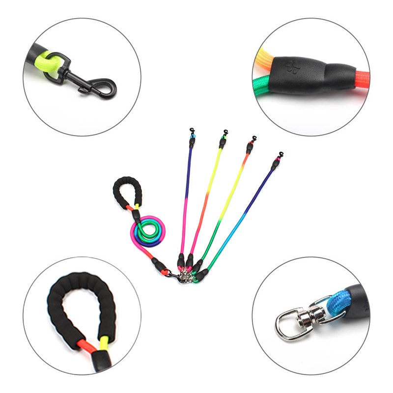 极速New Rainbow Multi Dogs Lxeash Nylon Detachable Pet Lead