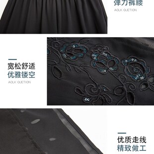 新品中年妈妈裤子春秋薄款中老年女装阔腿裤M春夏装奶奶宽松夏天