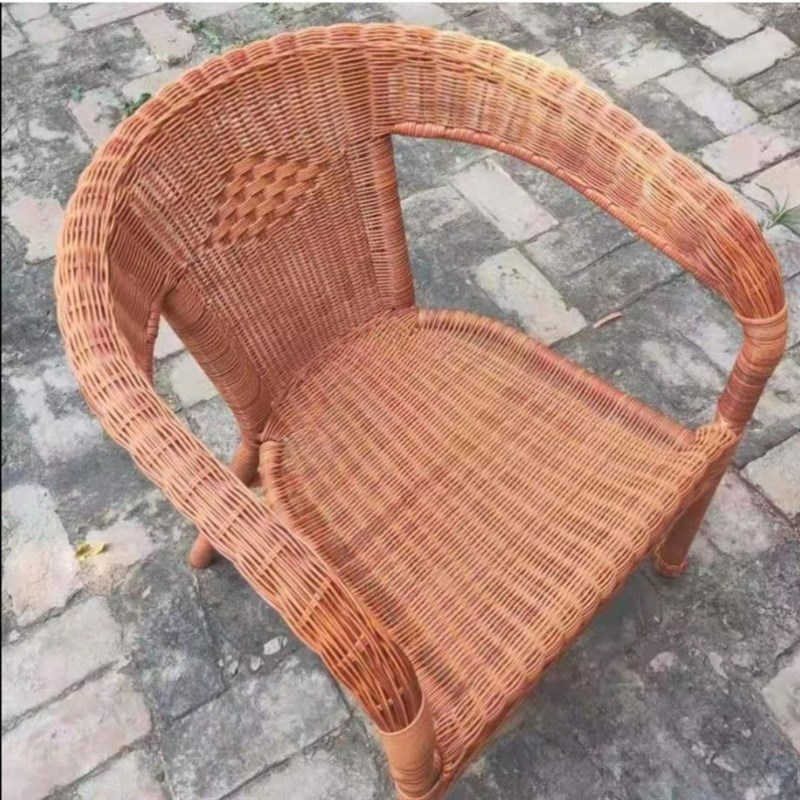 极速阳台椅子休闲老人靠背椅编织藤椅J组合单人户外茶桌小桌椅