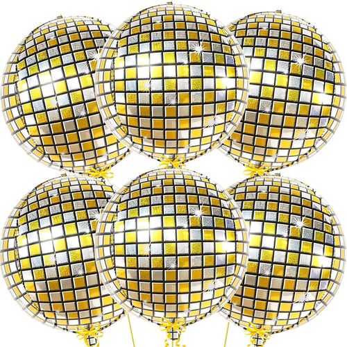 新品6pcs 22 Inch Disco sBall Balloons 70s Disco Party Decor