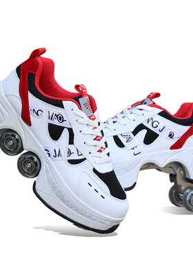 极速Deform Wheel Skates Rovller Skate Shoes With 4-Wheel Cas