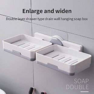 极速Rotating Soap Box Multi LayerD Holder Punch Free Rotatab