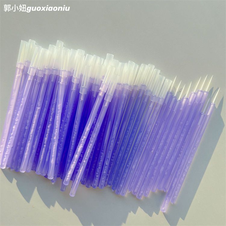 极速郭小b妞细节小工具!一次性极细眼线刷一滴泪亮片刷液体眼影超