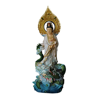 极速御龙观音f菩萨神像寺庙家用木雕供奉纯手工实木雕刻定制摆件