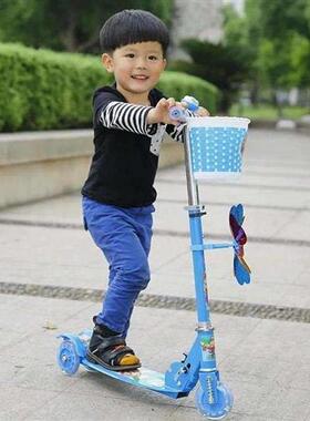 极速车儿童三轮23l4456岁滑板单脚男女童减震单大划板车轮大蓝色2