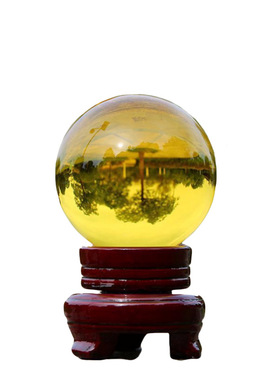 极速厂家黄色水晶球透明蓝s绿大红色粉家居装饰k9摆件彩色玻璃球