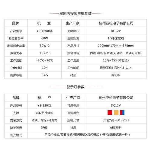 YS-1600BX大功率便携施工地报警喇叭大分贝移动可充电声光报警器