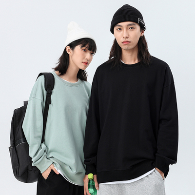 当潮马圆领卫衣重磅落肩360克纯棉宽松设计感小众上衣外套MRSM051