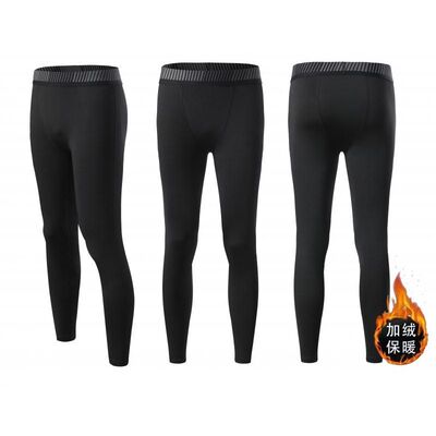 当潮马紧身单裤子加绒紧身衣男跑步运动保暖内衣高弹健身ADMJ03裤