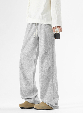 当潮马新款休闲裤男直筒阔腿裤美式垂坠感伞兵运动卫裤FCZF-2406