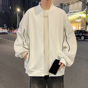 当潮马秋冬季 新款 潮牌宽松卫衣拉链上衣简约外套百搭潮流WY228
