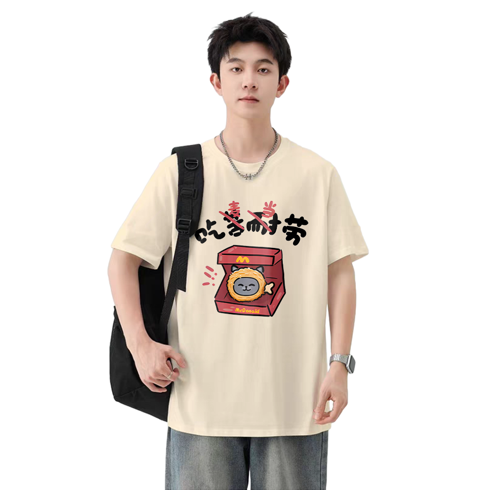 当潮马短袖t恤夏季纯棉ins印花百搭学生港风宽松半袖DF082-DCM01