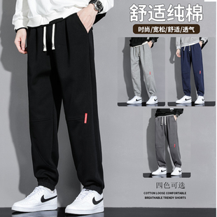 运动裤 美式 子FCF2306 男显瘦休闲加绒束脚裤 当潮马秋冬青少年卫裤