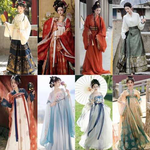 出租女款汉服秋季女款整套演出服租借唐制古装齐胸襦裙服装租赁