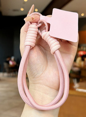 【班诗迪】拼色手机挂绳创意编织挂件ccd水杯挂饰纯色短款手腕手绳高级感挂包包手机壳带结实适用吊坠撞色