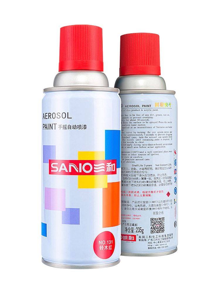 三和自喷漆红色油漆汽车轮毂喷漆手摇家用修复翻新深红家具木器漆