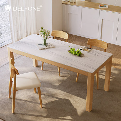 德利丰岩板餐桌家用长方形桌椅