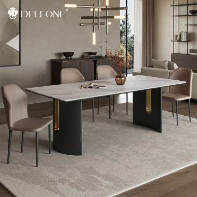 德利丰岩板餐桌家用意式轻奢
