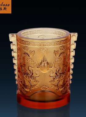 装饰高档琉璃蒸日 班德拉斯工艺品创意 蒸笔筒摆件上实用商务礼品