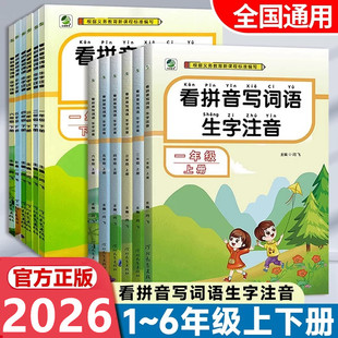 看拼音写词语生字注音训练一二三四五六年级上册下册人教版部编版小学语文专项训练课本教材同步练习册123456年级生字注音练字