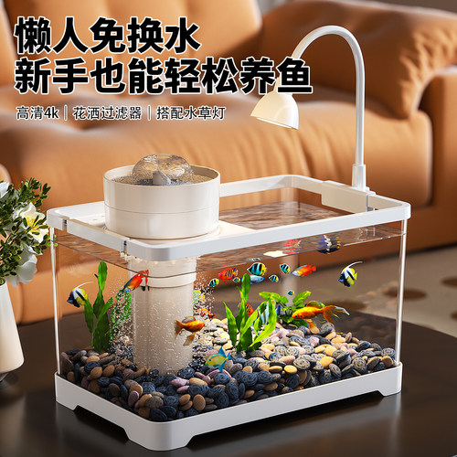 鱼缸小型客厅2026新款过滤制氧一体机家用生态造景桌面金鱼水族箱