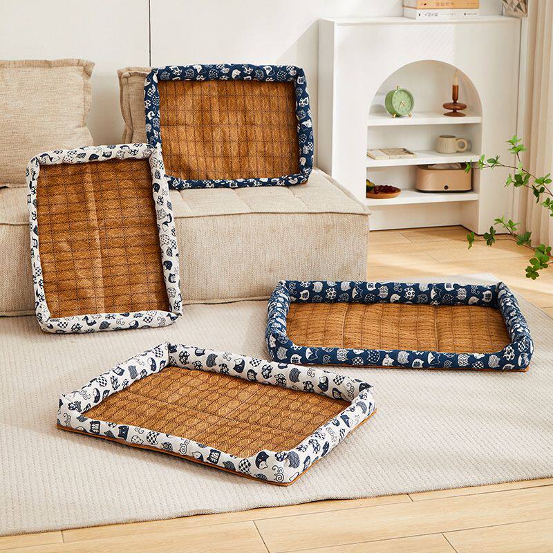 新疆包邮宠物夏季凉垫小猫窝藤编凉席小狗垫子泰迪凉席窝狗窝猫窝