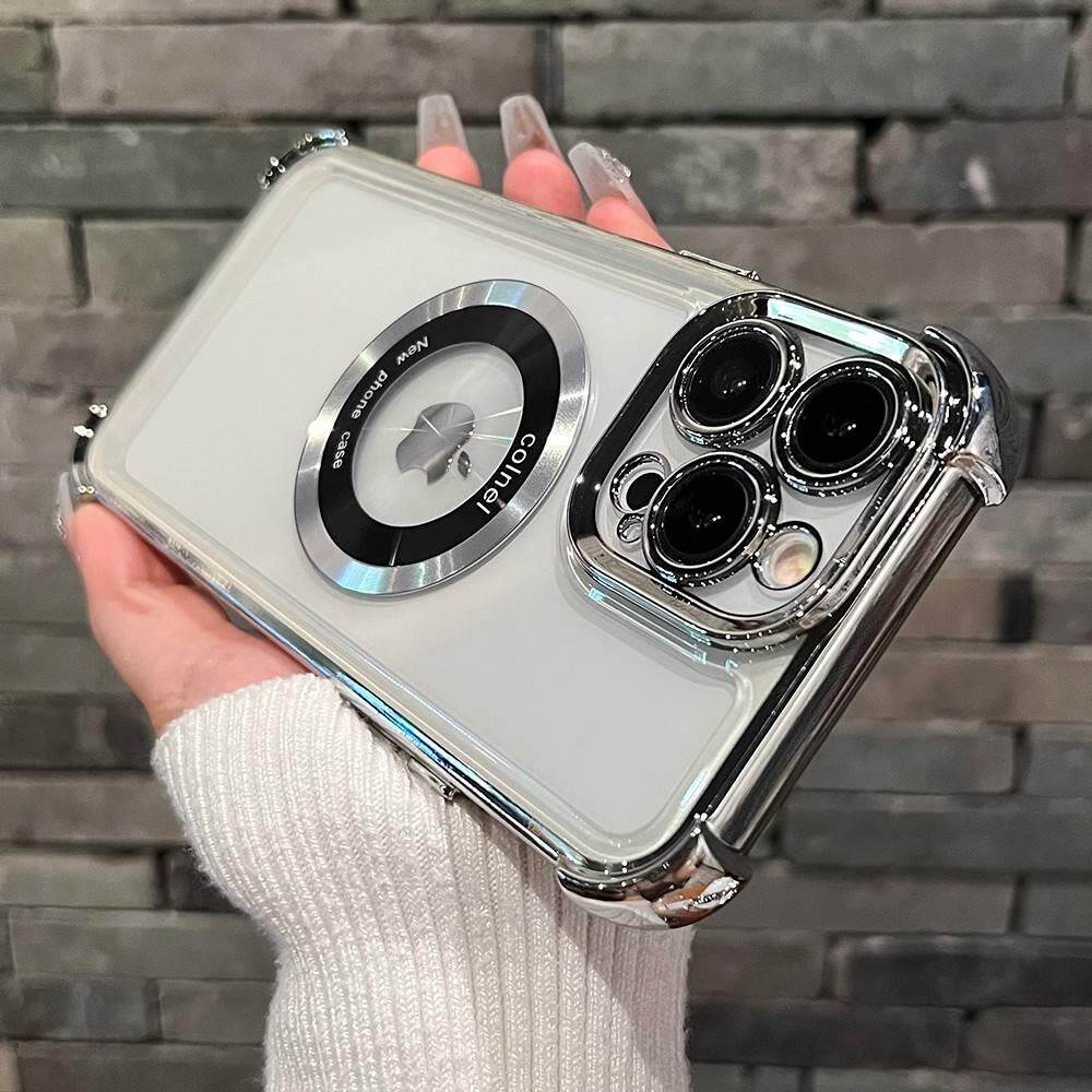Shockproof magsafe case iPhone15 14 13 12 11 pro max xsmax xr luxury hard cover磁吸透明放大镜手机壳